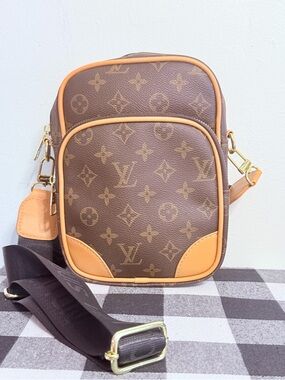 LV Monogram Canvas Messenger Bag in Brown and Tan